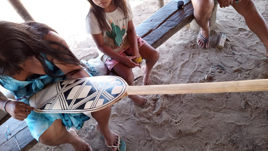 Wooden Oar by Indigenous artisans of the Upper Xingu territory